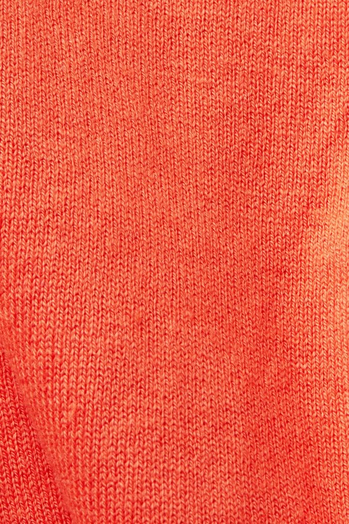 Sweter z krótkim rękawem, mieszanka bawełniana, CORAL ORANGE, detail image number 4