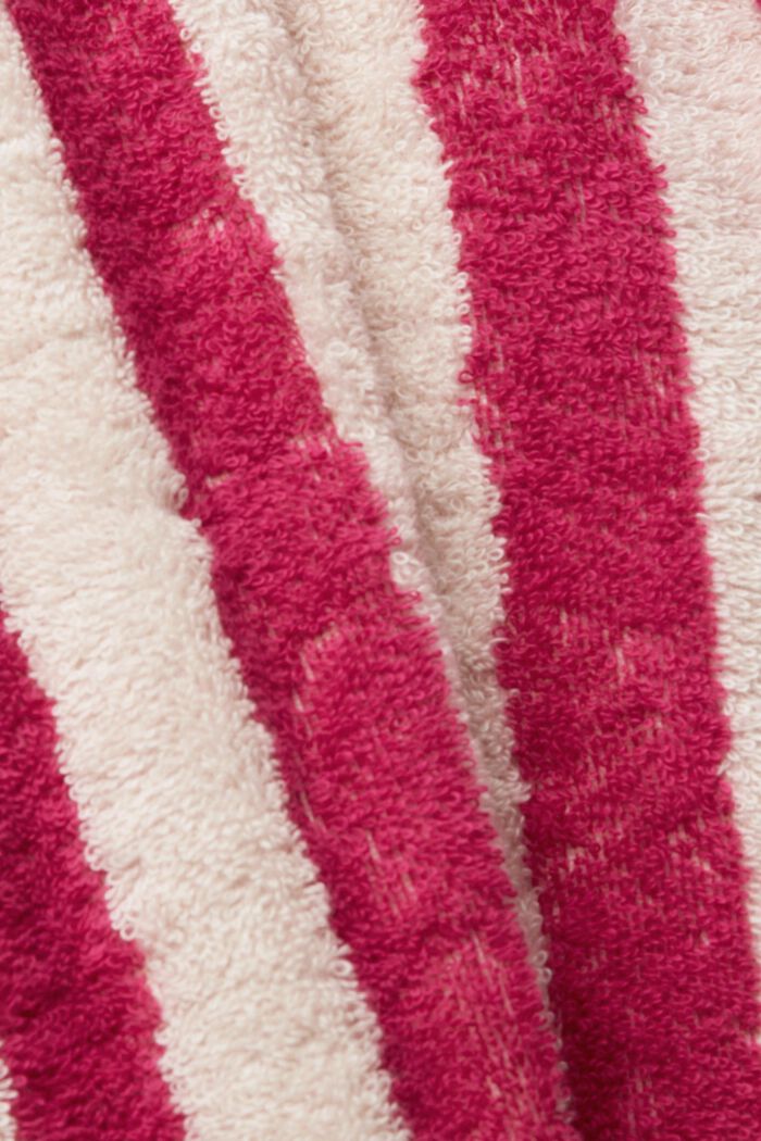 Bawełniany płaszcz kąpielowy w paski, unisex, CRANBERRY, detail image number 4