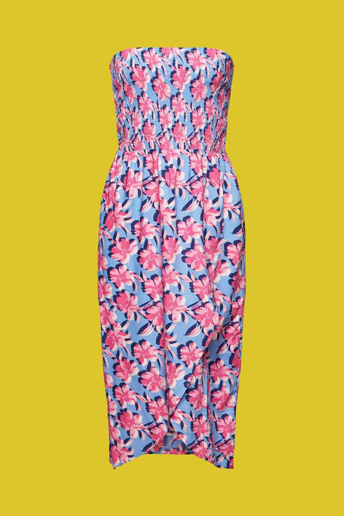 Marszczona sukienka tuba midi, LENZING™ ECOVERO™, LIGHT BLUE LAVENDER, detail image number 5