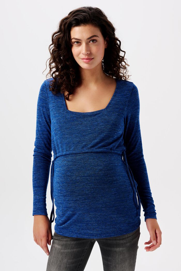 MATERNITY Ciążowa bluzka z długim rękawem i funkcją karmienia, ROYAL BLUE, detail image number 0