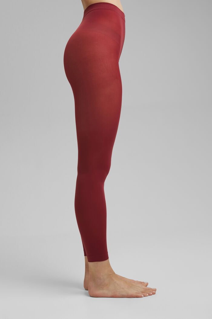 Częściowo prześwitujące legginsy, 50 DEN, SHADOW RED, detail image number 0