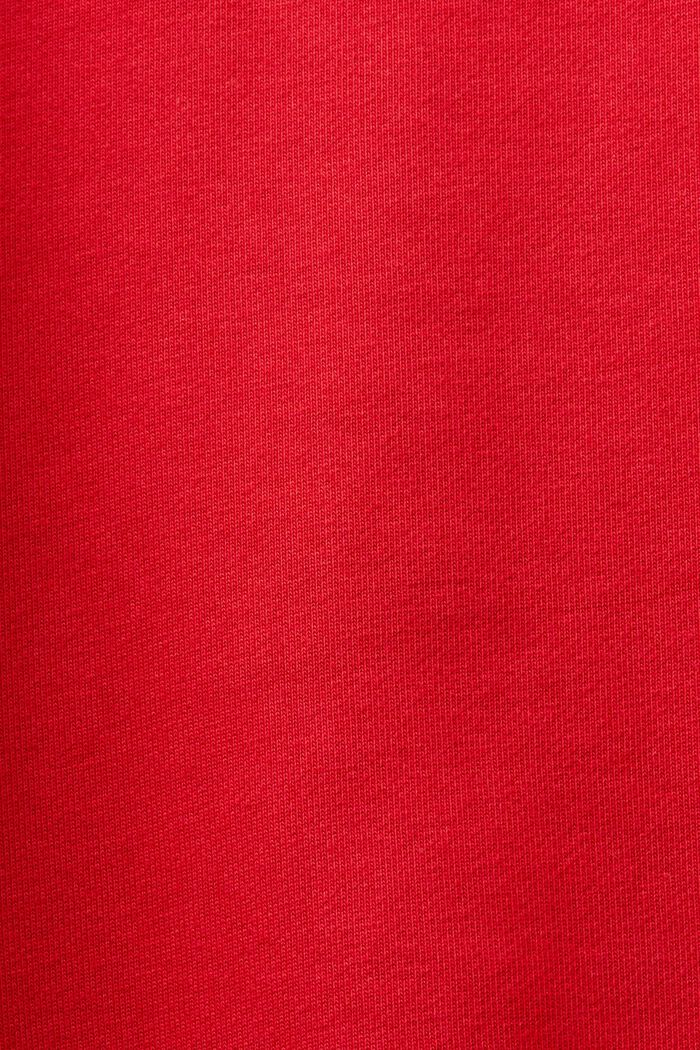 Bluza unisex z logo z bawełnianego polaru, RED, detail image number 7