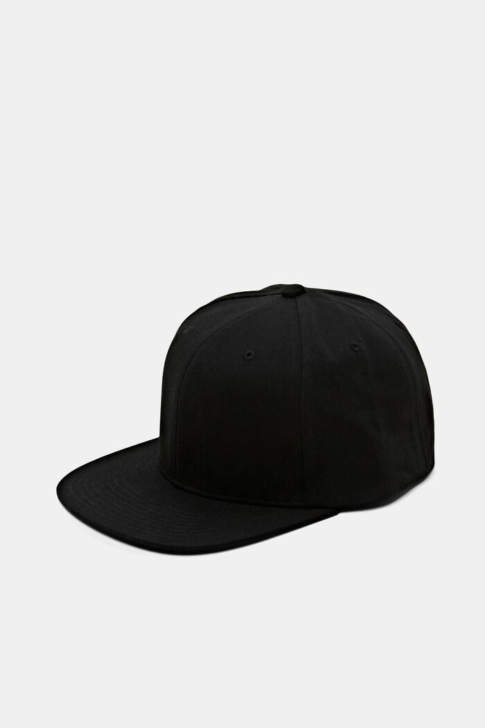 Bawełniana czapka z płaskim daszkiem, NEW BLACK, detail image number 0