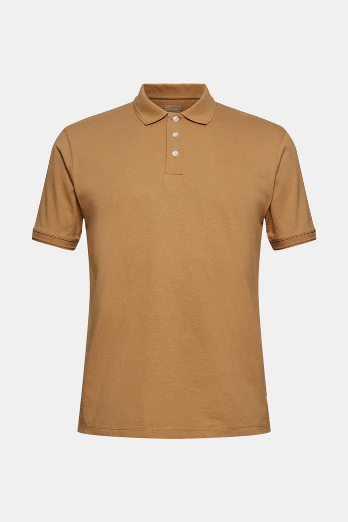 Z lnem/bawełną organiczną: koszulka polo z jerseyu, CAMEL, detail image number 0