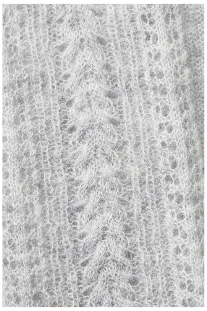 Sweter z dzianiny pointelle z okrągłym dekoltem, LIGHT GREY, detail image number 5