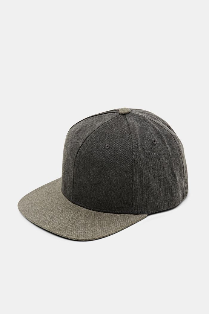 Bawełniana czapka z płaskim daszkiem, BLACK, detail image number 0