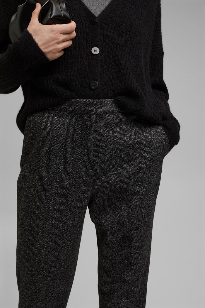 Elastyczne spodnie Mix + Match HERRINGBONE, BLACK, detail image number 2