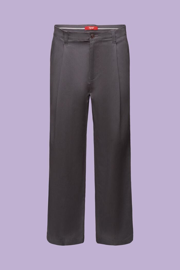 Spodnie chino z szerokimi nogawkami, DARK GREY, detail image number 7