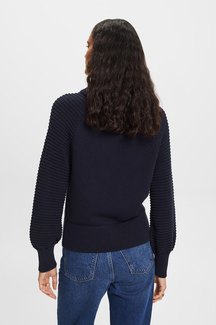 Sweter z półgolfem z bawełny, NAVY, detail image number 4