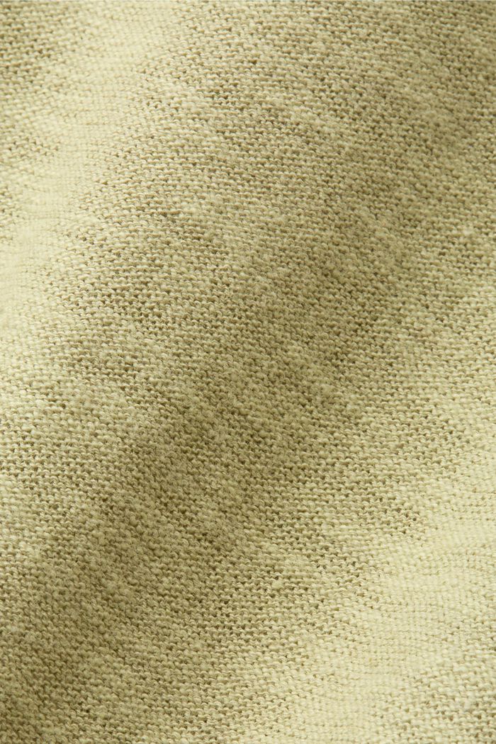 Sweter z krótkim rękawem, mieszanka bawełny i lnu, LIGHT GREEN, detail image number 5