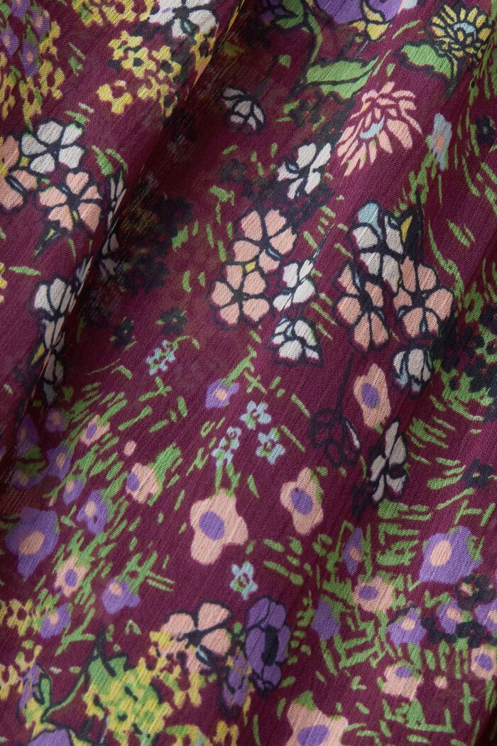 Kwiatowa bluzka szyfonowa z marszczeniami, VIOLET, detail image number 5