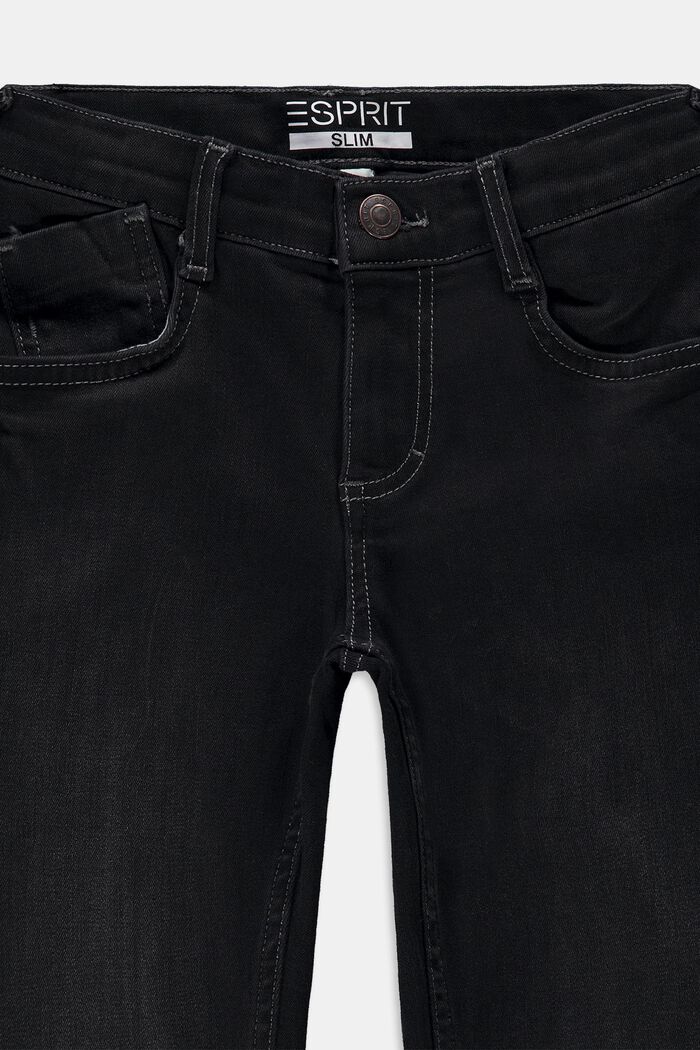 Elastyczne dżinsy slim fit z regulowanym pasem, BLACK RINSE, detail image number 2