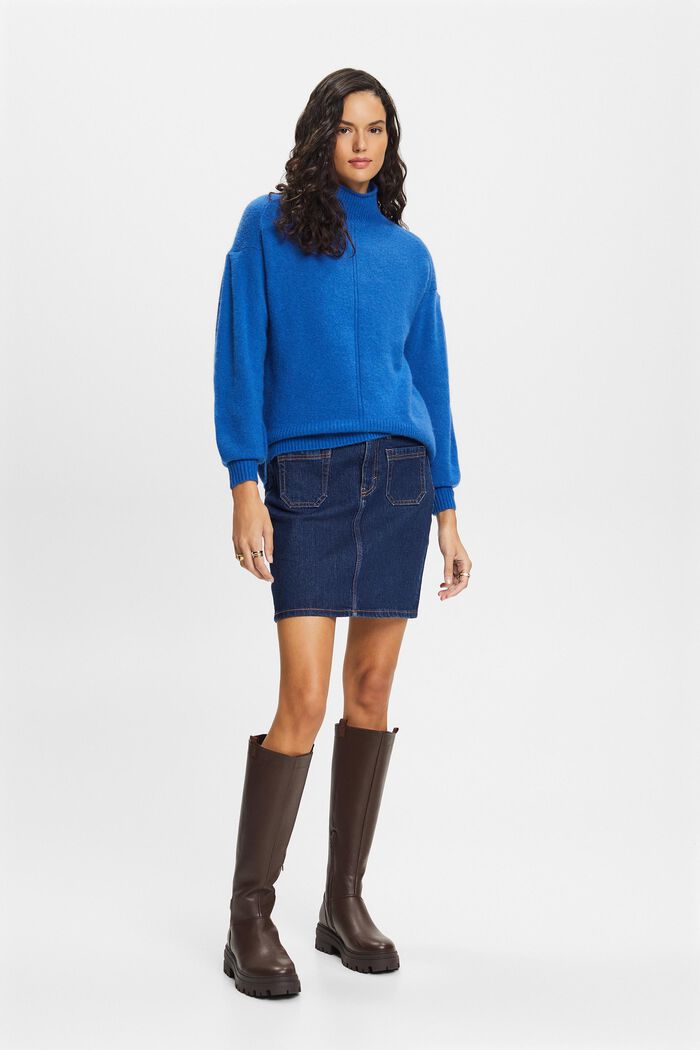 Sweter z półgolfem, BRIGHT BLUE, detail image number 0