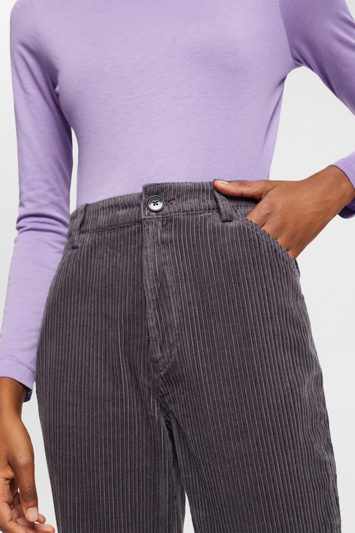 Spodnie z szerokimi nogawkami ze sztruksu mix & match, ANTHRACITE, detail image number 0