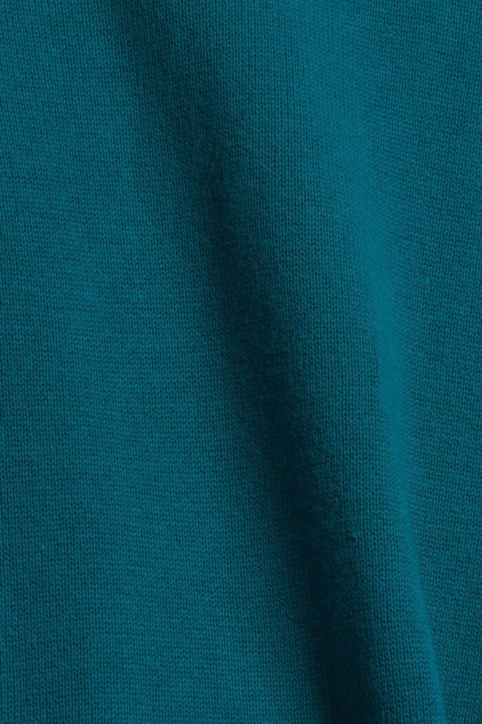 Dzianinowa sukienka basic z mieszanki bawełny ekologicznej, EMERALD GREEN, detail image number 1