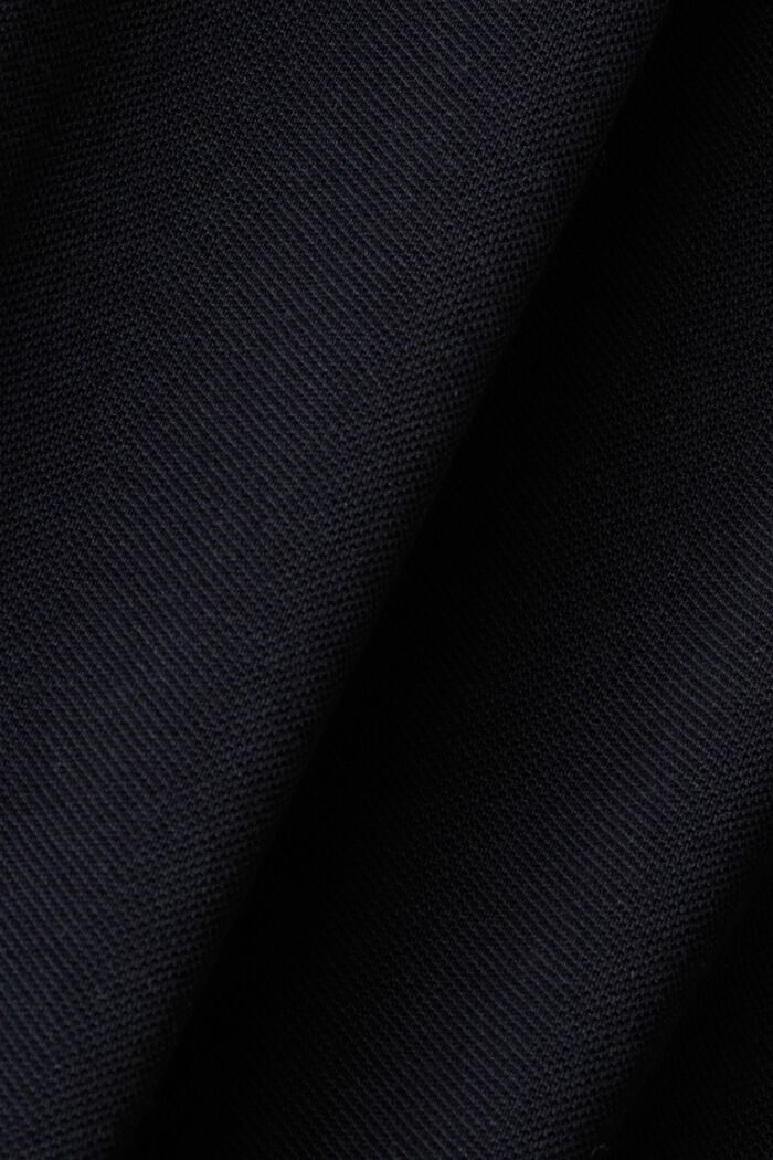 Koszulka polo z bawełnianej piki z kołnierzykiem w paski, BLACK, detail image number 5