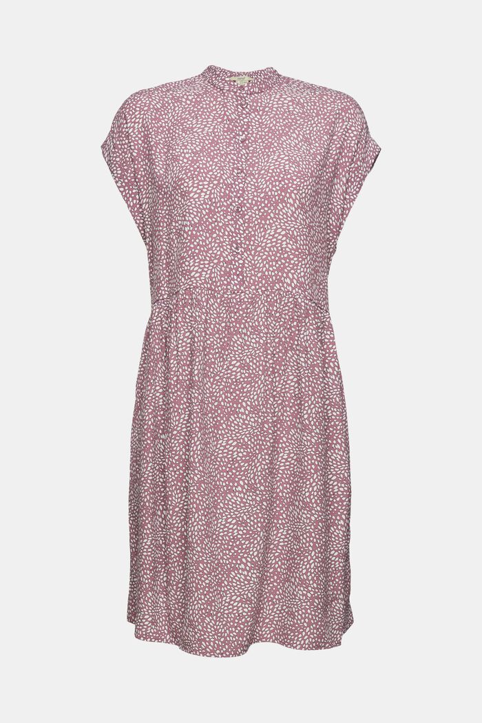 Wzorzysta sukienka mini z listwą guzikową
