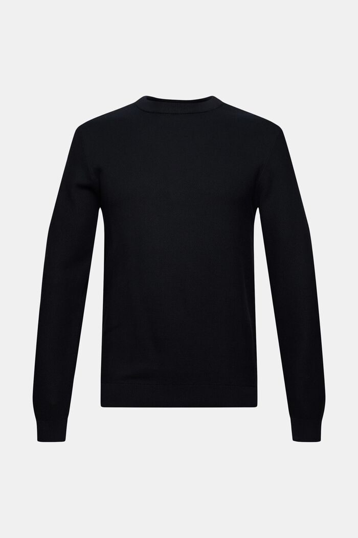 Sweter z fakturą, 100% bawełny ekologicznej, BLACK, detail image number 6
