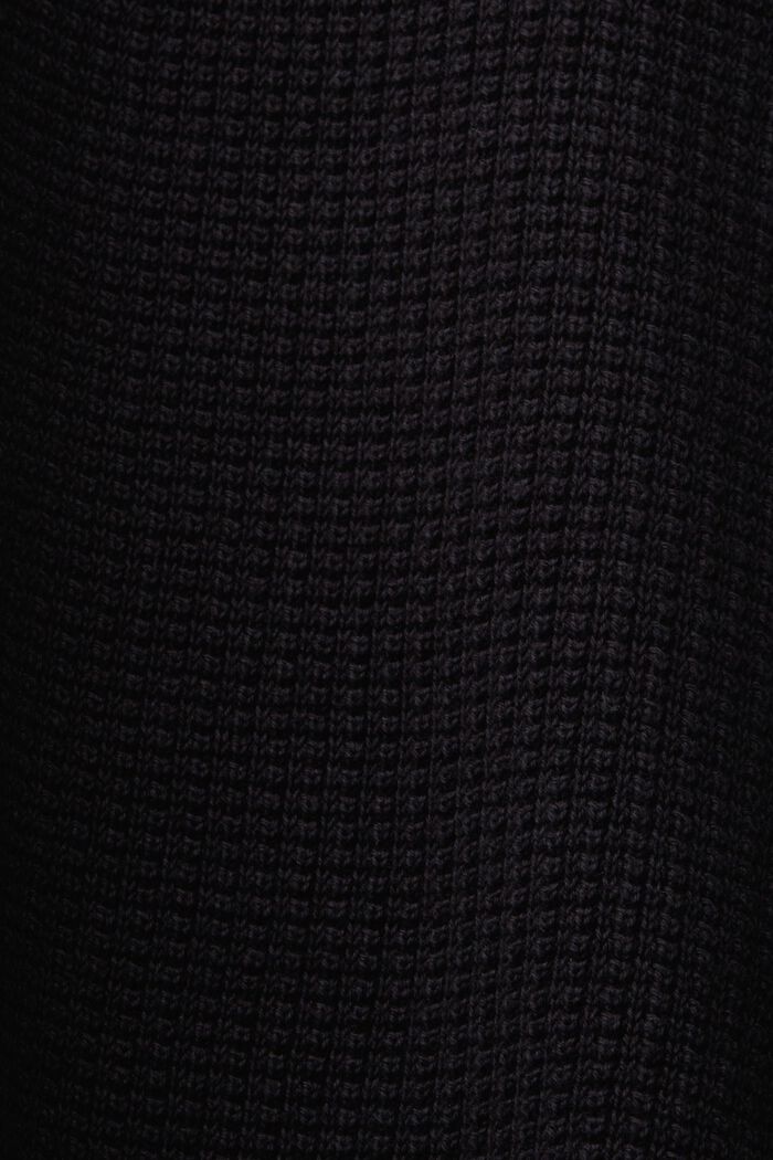 Sweter z zamkiem pod szyją, 100% bawełny Pima, BLACK, detail image number 5