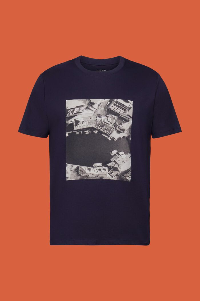 Dżersejowy T-shirt z nadrukiem, 100% bawełny, NAVY, detail image number 6