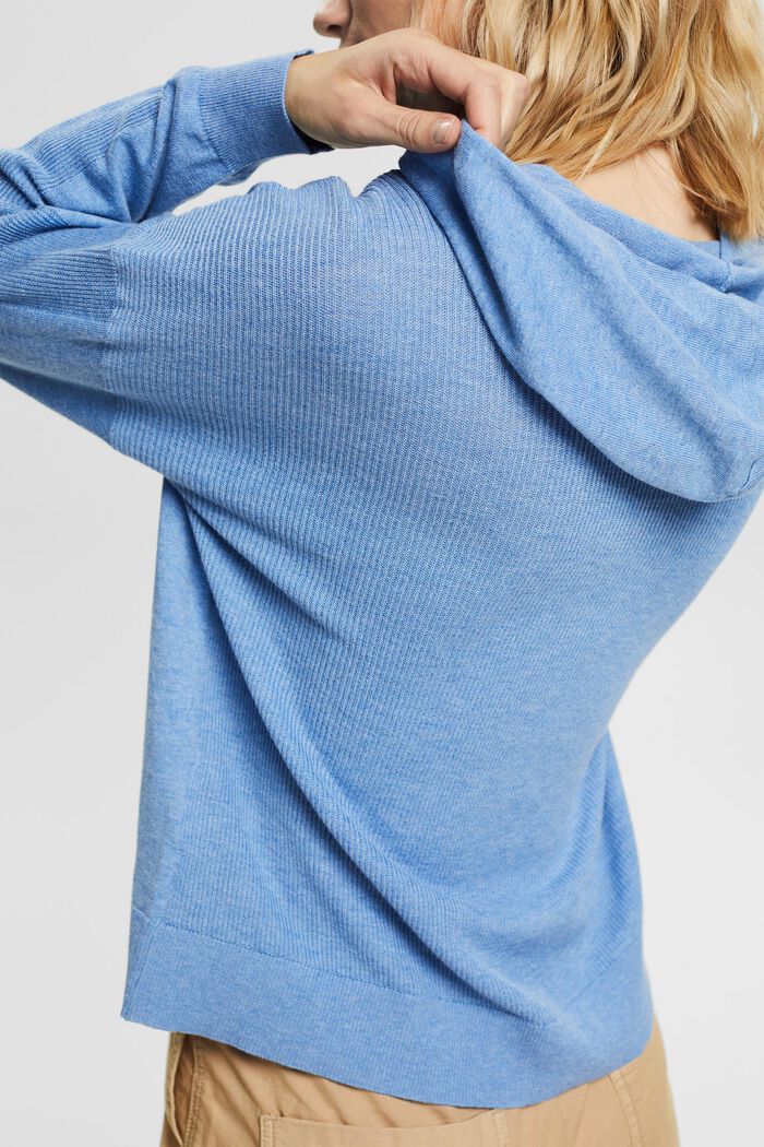 Sweter z kapturem, 100% bawełny, LIGHT BLUE LAVENDER, detail image number 2