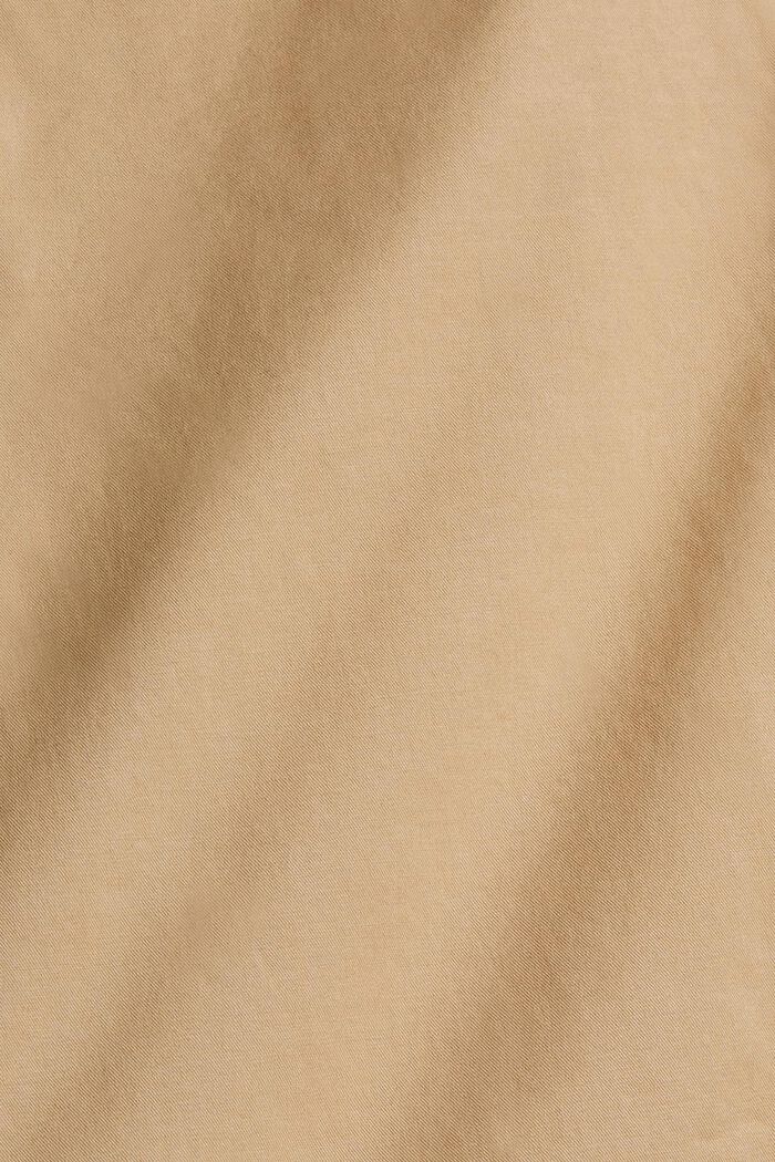 Elastyczne spodnie z gumką w pasie, bawełna organiczna, SAND, detail image number 4