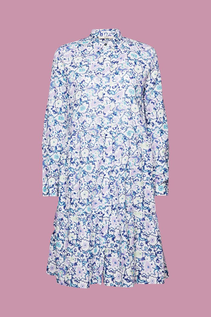 Sukienka mini z kwiatowym wzorem na całej powierzchni, WHITE, detail image number 6