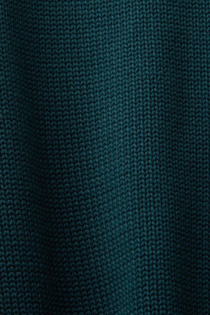 Sweter z półgolfem z bawełny, EMERALD GREEN, detail image number 4