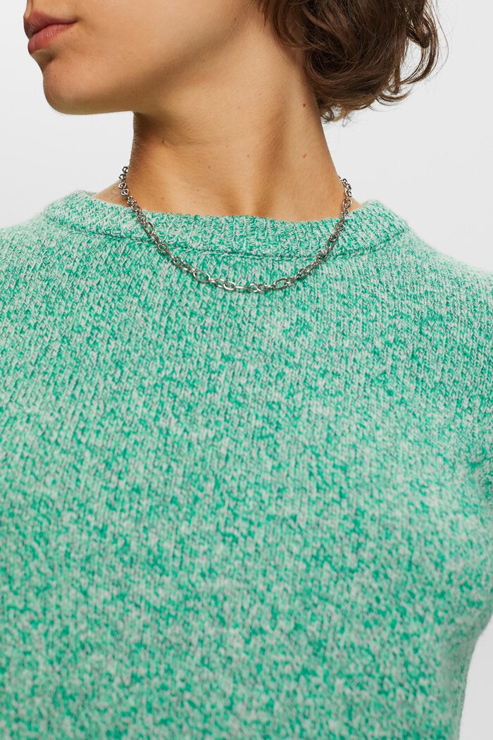 Sweter z okrągłym dekoltem, mieszanka z wełną, GREEN, detail image number 2