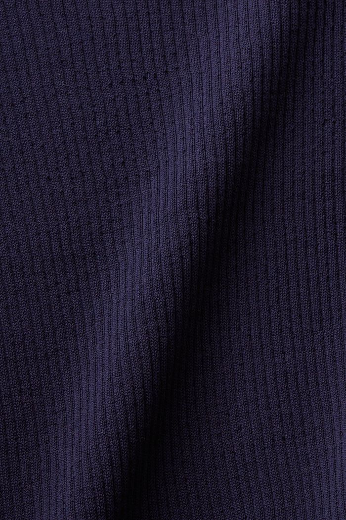 Bezszwowy sweter z krótkim rękawem, NAVY, detail image number 4