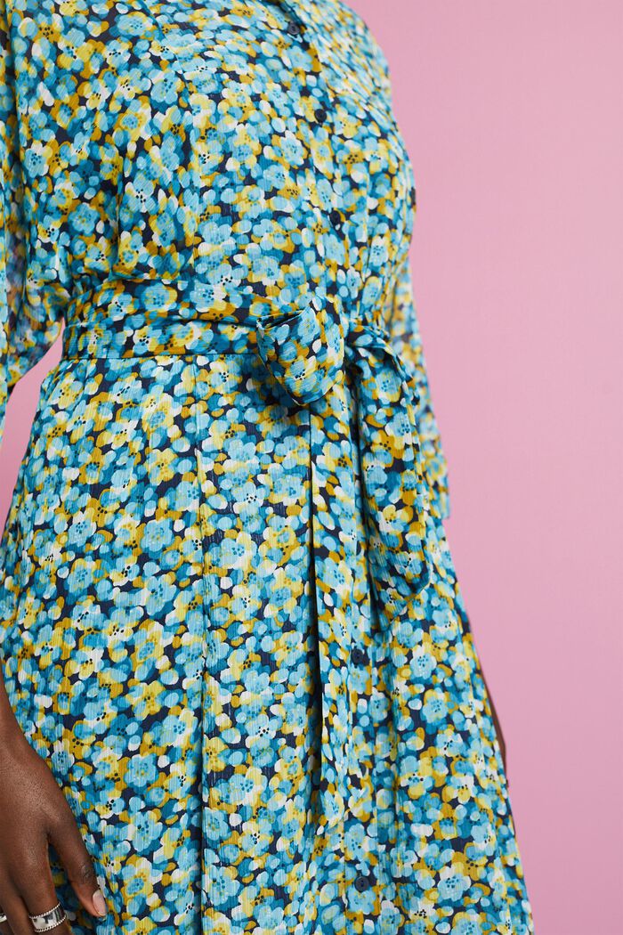 Sukienka midi z wzorem na całej powierzchni, TURQUOISE, detail image number 2