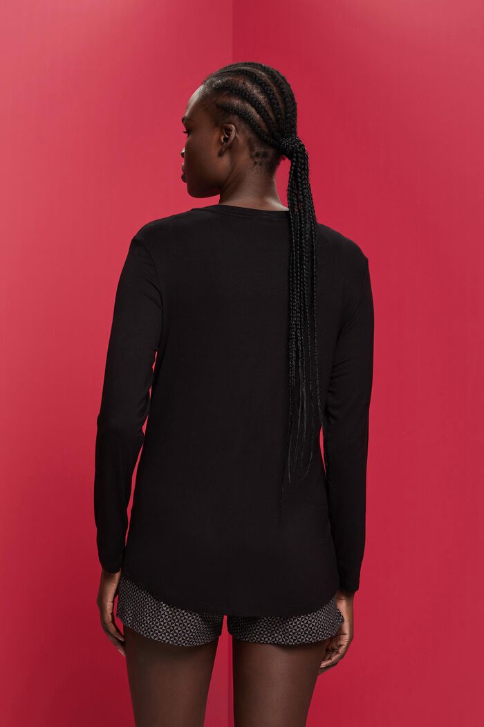 Koszulka od piżamy z LENZING™ ECOVERO™, BLACK, detail image number 3
