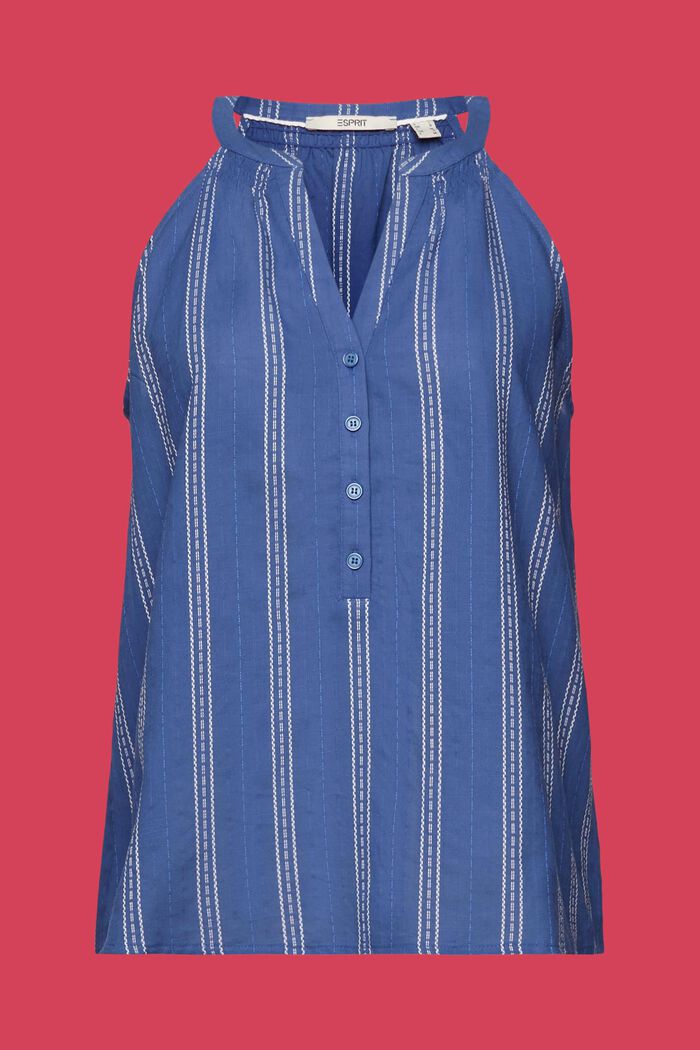 Bluzka bez rękawów w paski, 100% bawełny, INK, detail image number 6