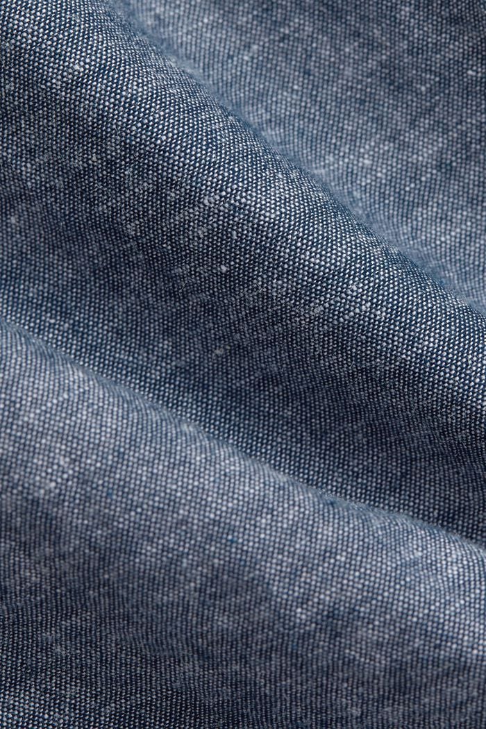 Z lnem/bawełną organiczną: koszula z przypinanym kołnierzykiem, NAVY, detail image number 4