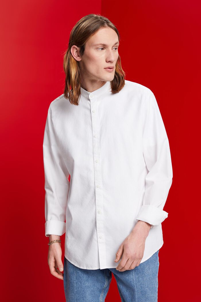 Koszula slim fit ze stójką, WHITE, detail image number 0