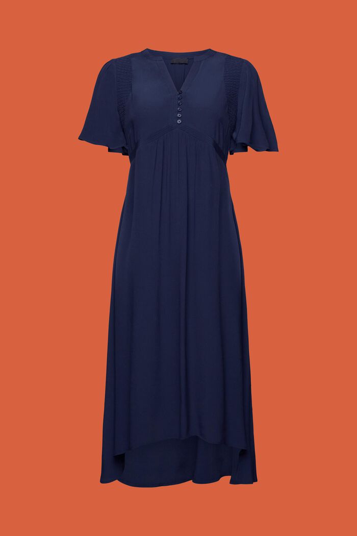 Sukienka midi z przyszytym, wiązanym paskiem, NAVY, detail image number 6
