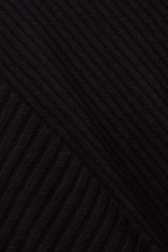 Bluza z prążkowanym półgolfem, BLACK, detail image number 4