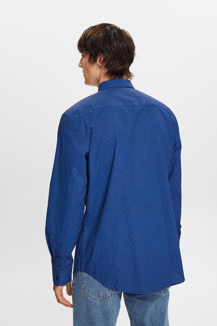 Wzorzysta koszula z przypinanym kołnierzykiem, 100% bawełny, BRIGHT BLUE, detail image number 3