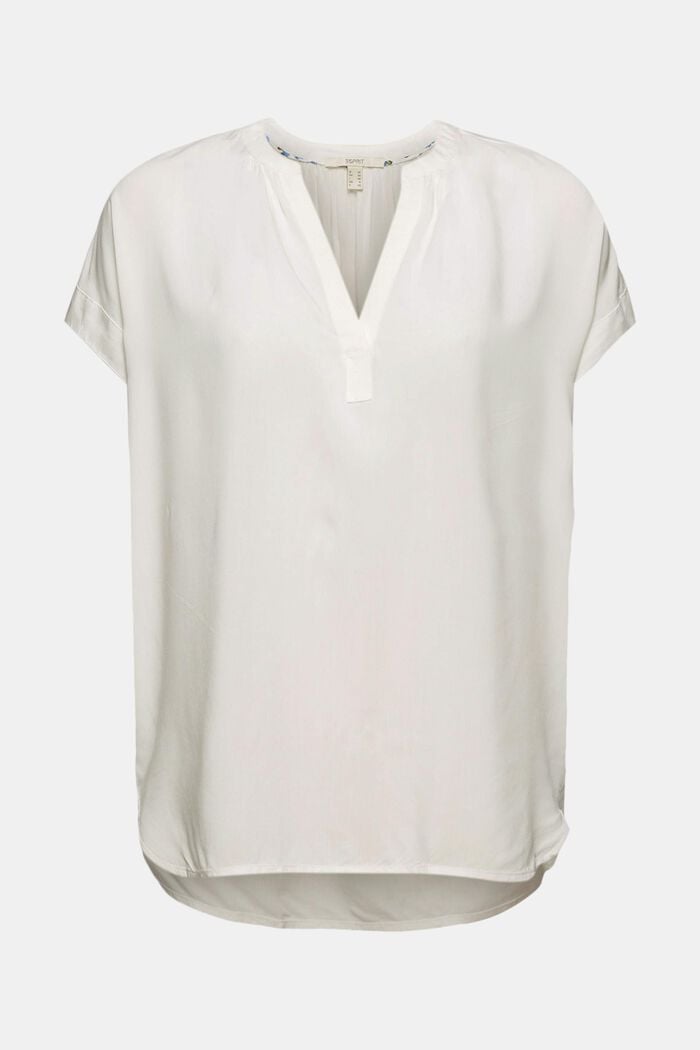 Bluzkowy top z przędzy LENZING™ ECOVERO™, OFF WHITE, detail image number 9