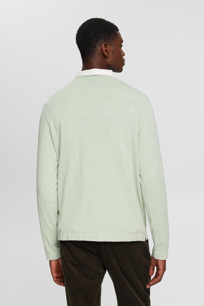 Dziergany sweter z kieszenią na piersi, LIGHT AQUA GREEN, detail image number 3