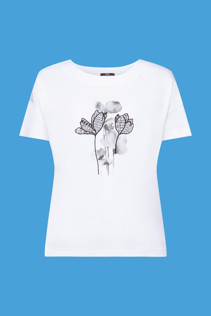 Haftowany T-shirt, TENCEL™, WHITE, detail image number 6
