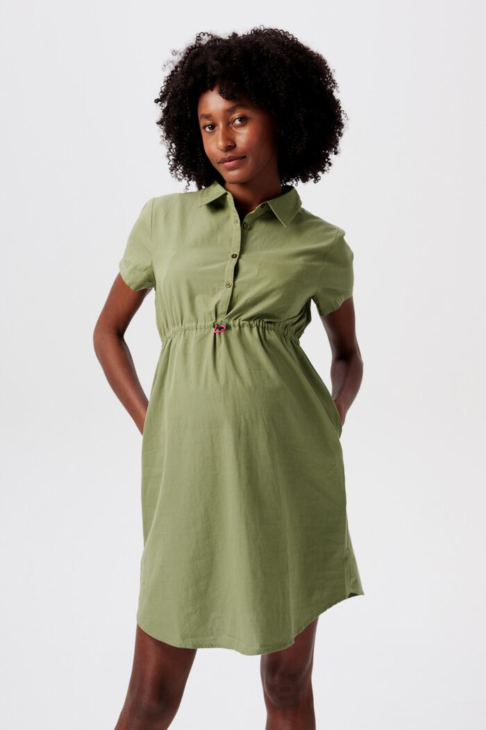 MATERNITY Sukienka koszulowa z funkcją karmienia, OLIVE GREEN, detail image number 0