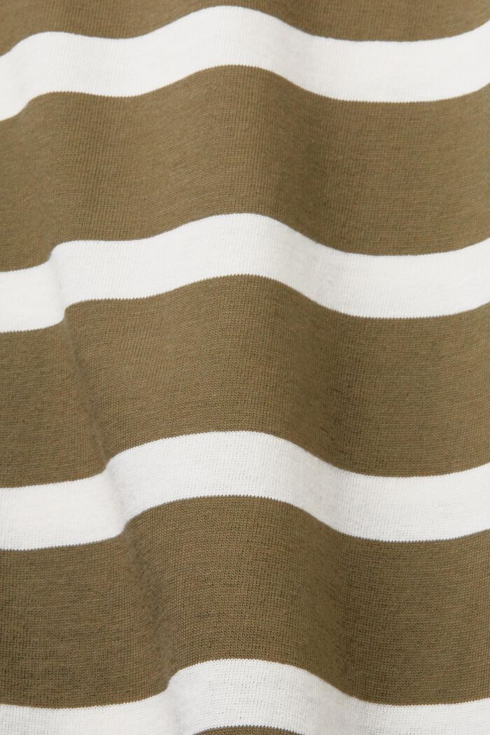 T-shirt w paski z bawełnianego dżerseju, KHAKI GREEN, detail image number 5