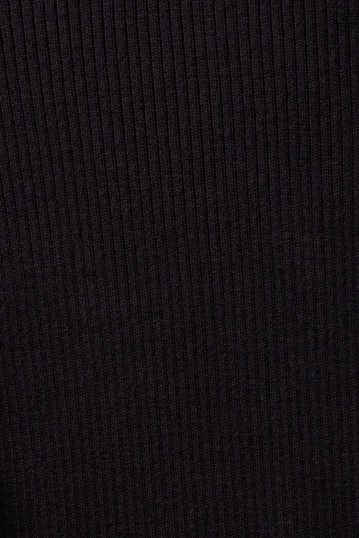 Sweter z prążkowanej dzianiny z półgolfem, BLACK, detail image number 5