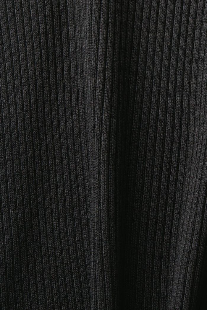 Kardigan z prążkowanej dzianiny, BLACK, detail image number 5