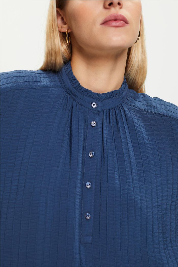 Fakturowana bluzka z długim rękawem, GREY BLUE, detail image number 4