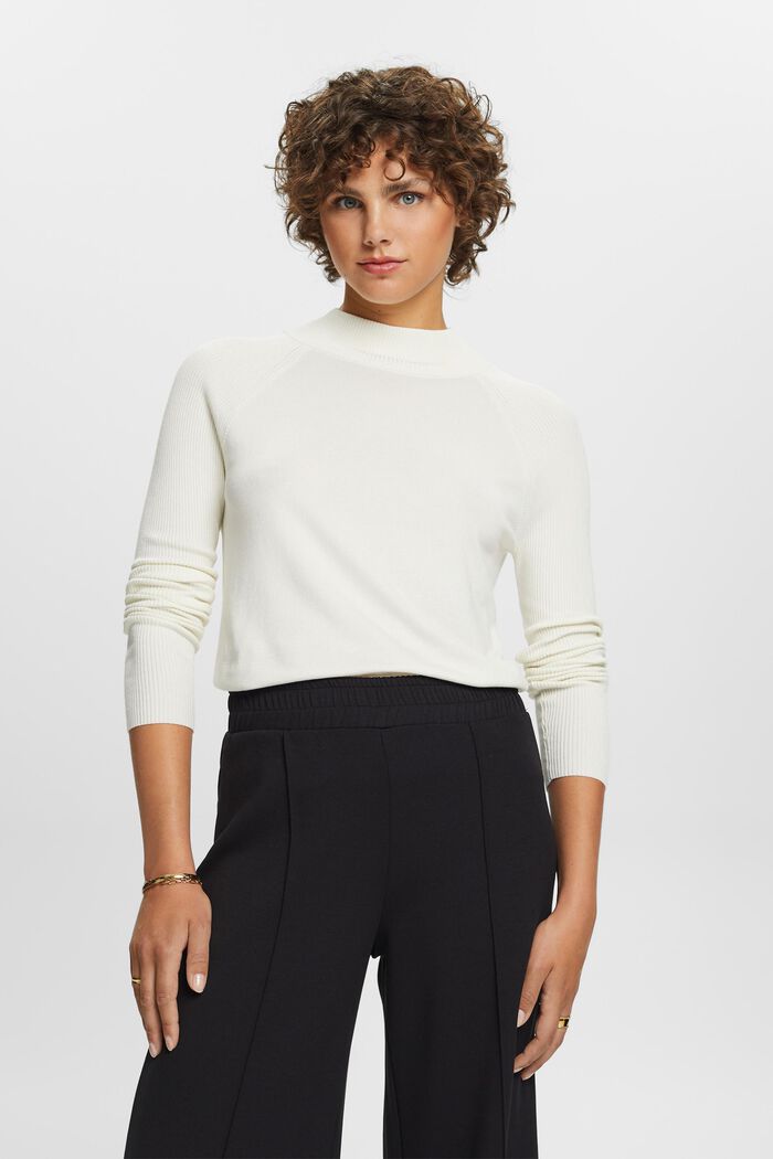 Sweter z półgolfem, LENZING™ ECOVERO™, OFF WHITE, detail image number 0