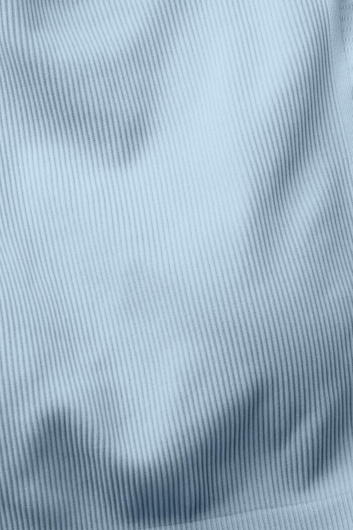 Prążkowany biustonosz sportowy, PASTEL BLUE, detail image number 4