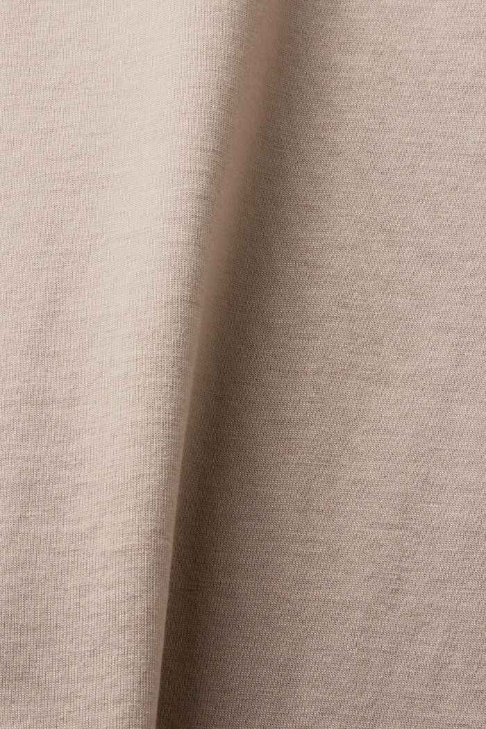 T-shirt z okrągłym dekoltem z bawełny pima, LIGHT TAUPE, detail image number 4