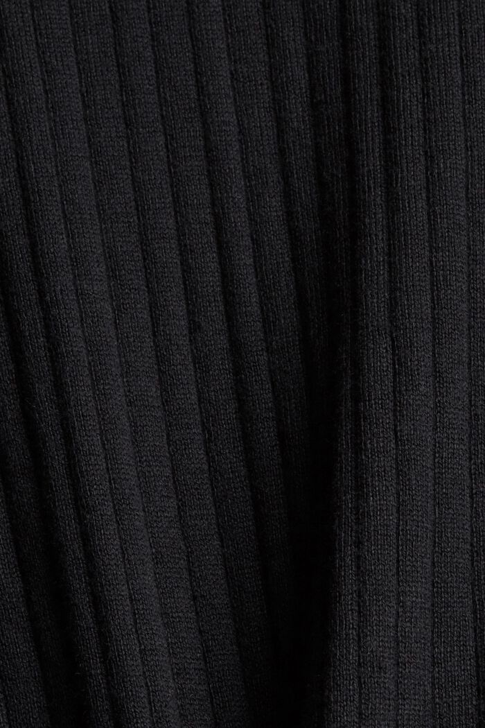 Prążkowany sweter z krótkim rękawem, BLACK, detail image number 1